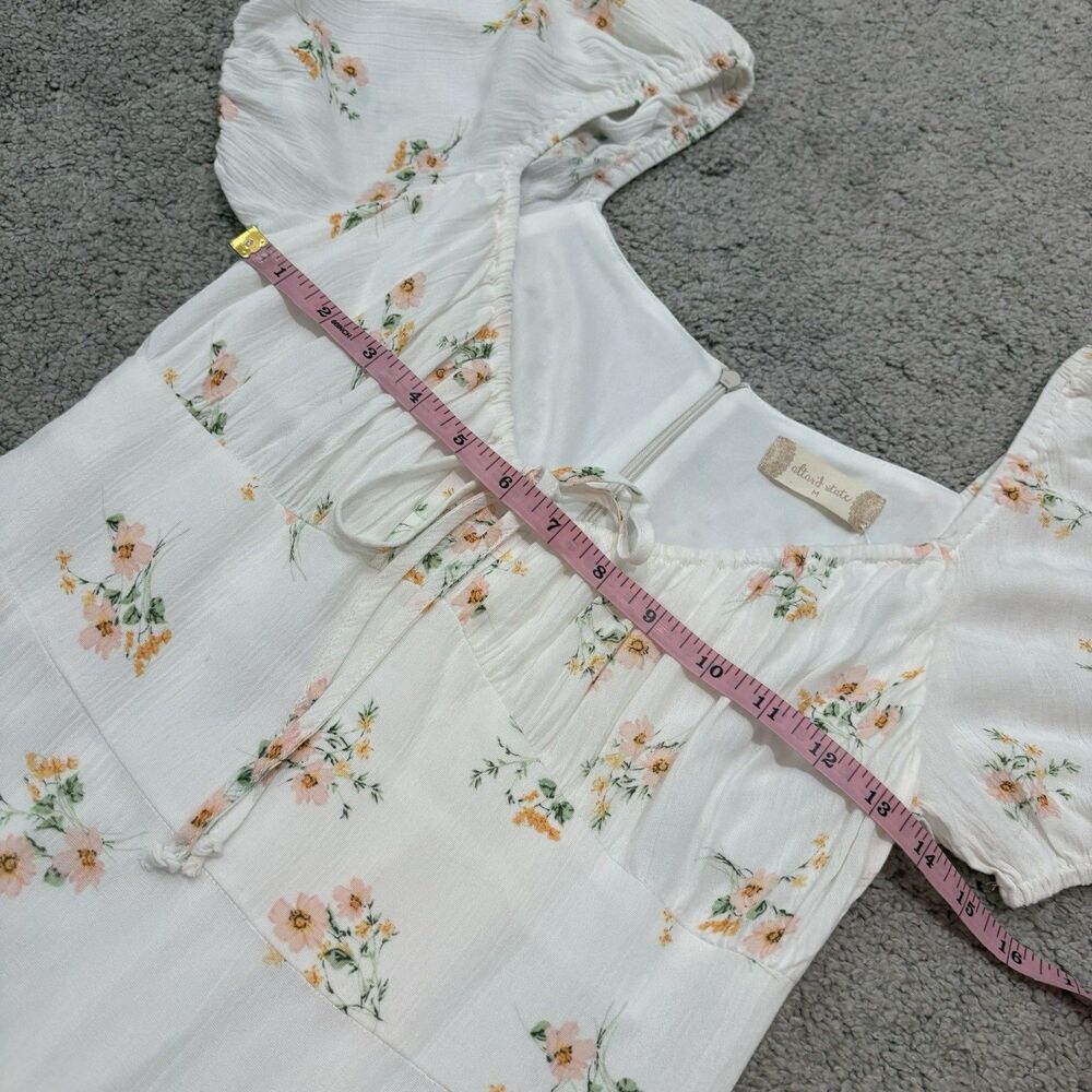 Altar’d State White Babydoll Dress Size M Milkmaid Cottagecore Prairie - Picture 8 of 11
